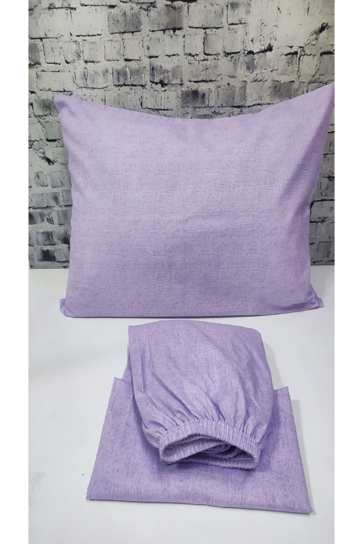 Ranforce Dokuma Lastikli Çarşaf Takımı Düz renk lila