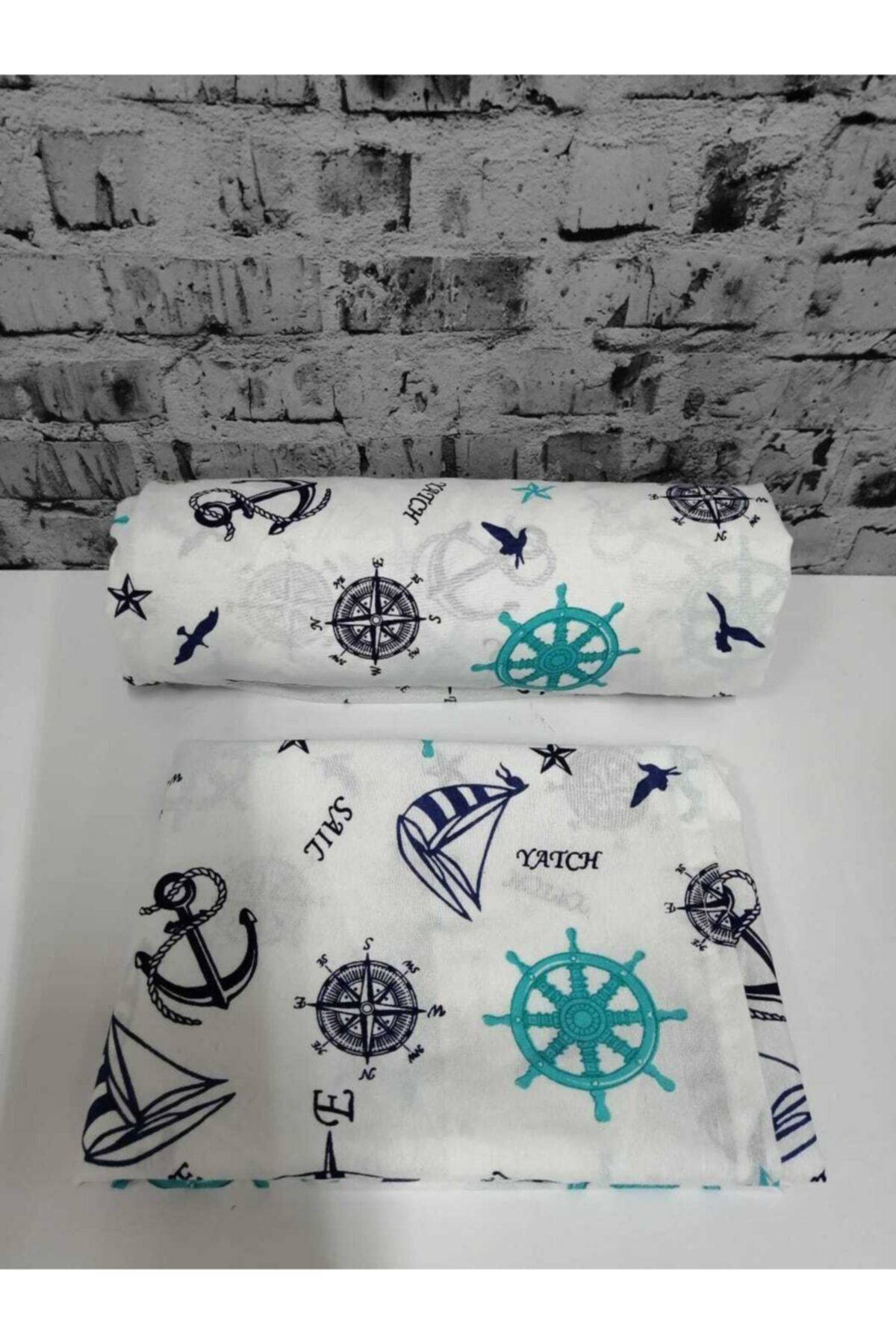 Tek Kişilik Ranforce Kumaş Lastikli Çarşaf + 1 Ad. Kapaklı Yastık Kılıfı Denizci Mavi