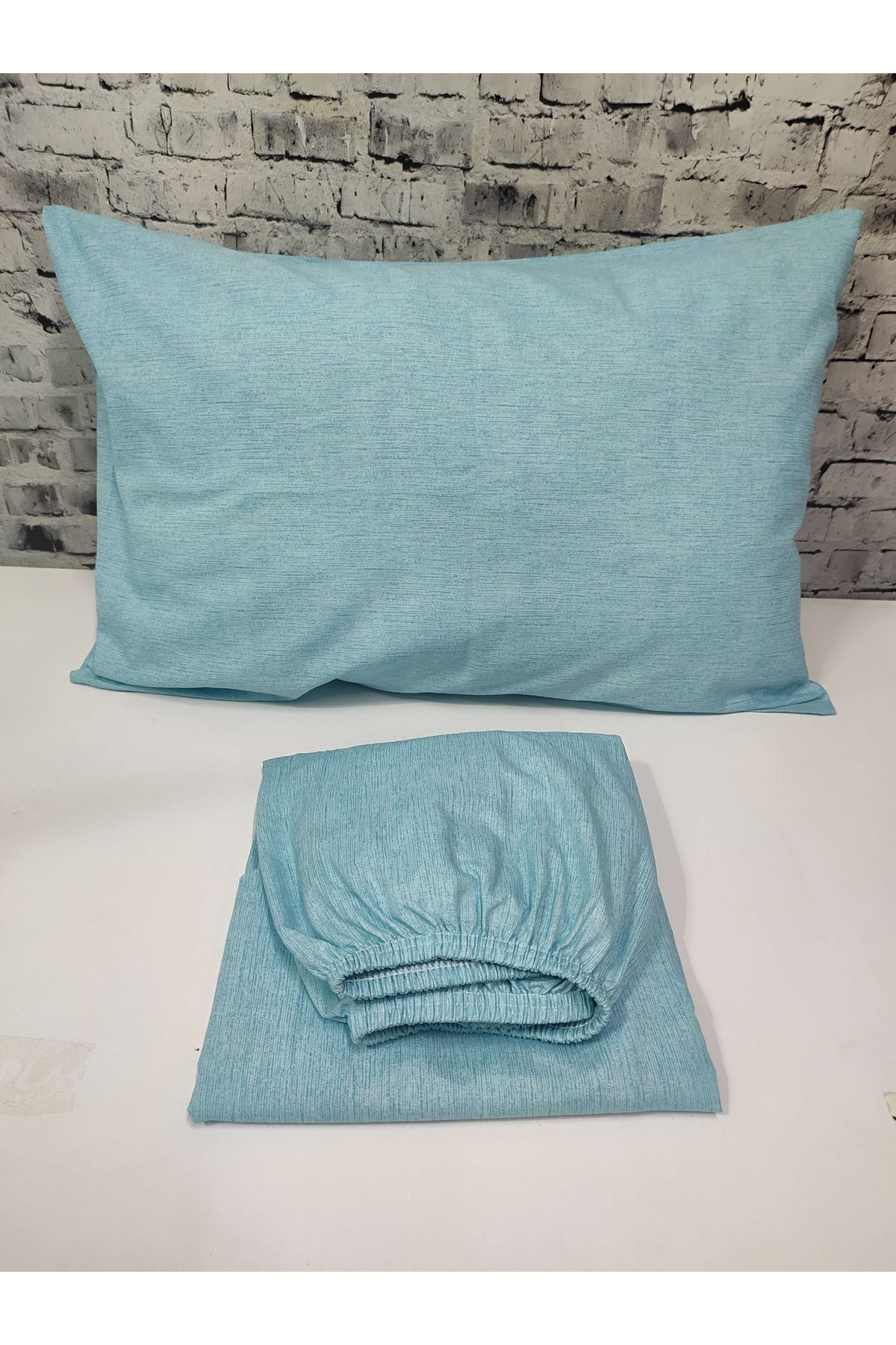 Ranforce Dokuma Lastikli Çarşaf Takımı Düz Renk Yeşil