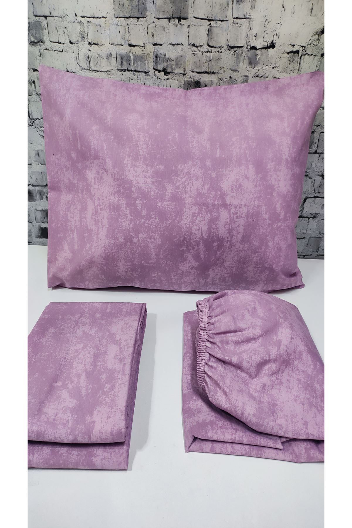 180 X 200 Battal Boy Lastikli Çarşaf Düz Renk Nevresim Takımı Gülkurusu