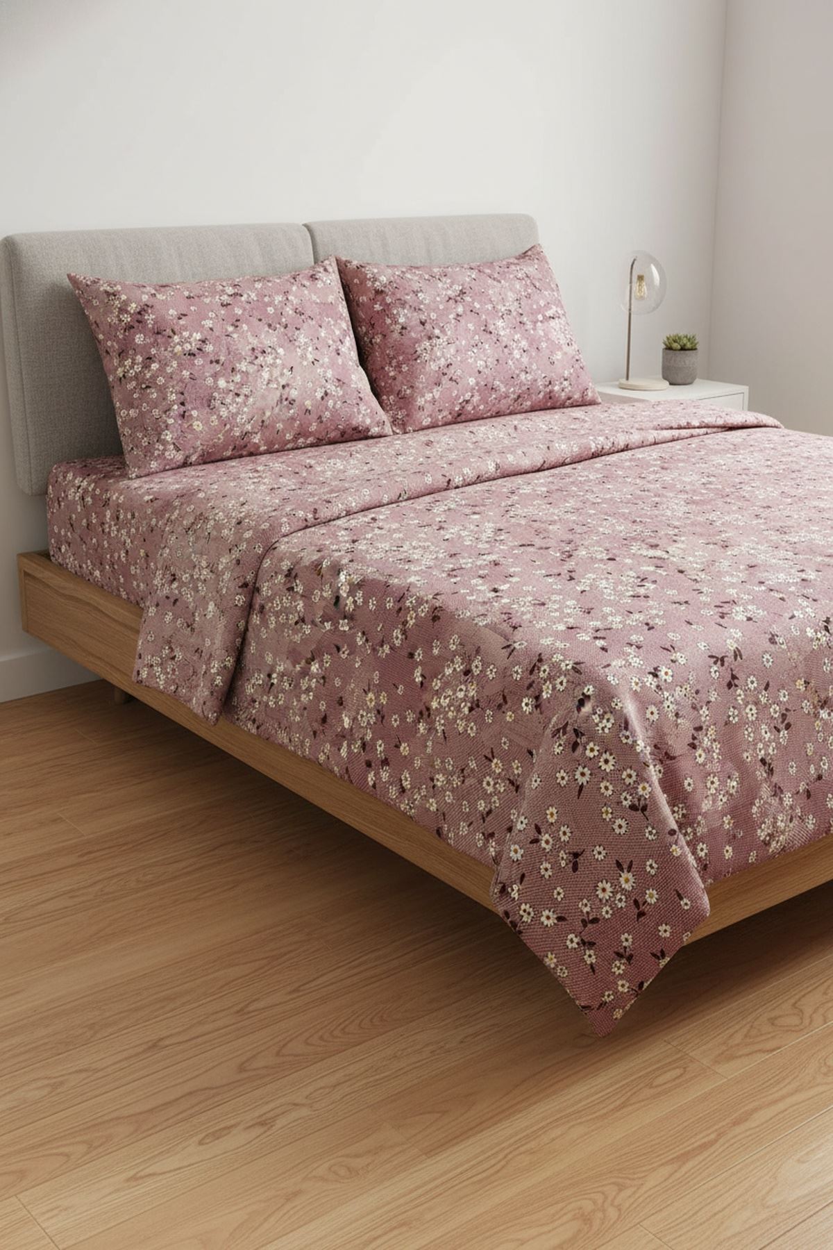 180 X 200 Battal Boy Lastikli Çarşaf Yeni Papatya Desen Nevresim Takımı Gülkurusu