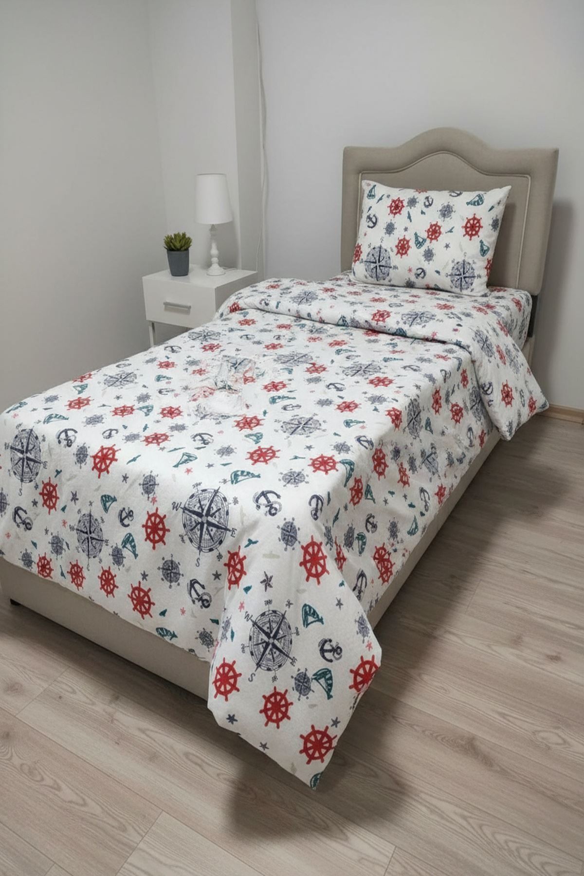 120 x 200 Yataklar İçin Denizci Desenli Nevresim Takımı Denizci