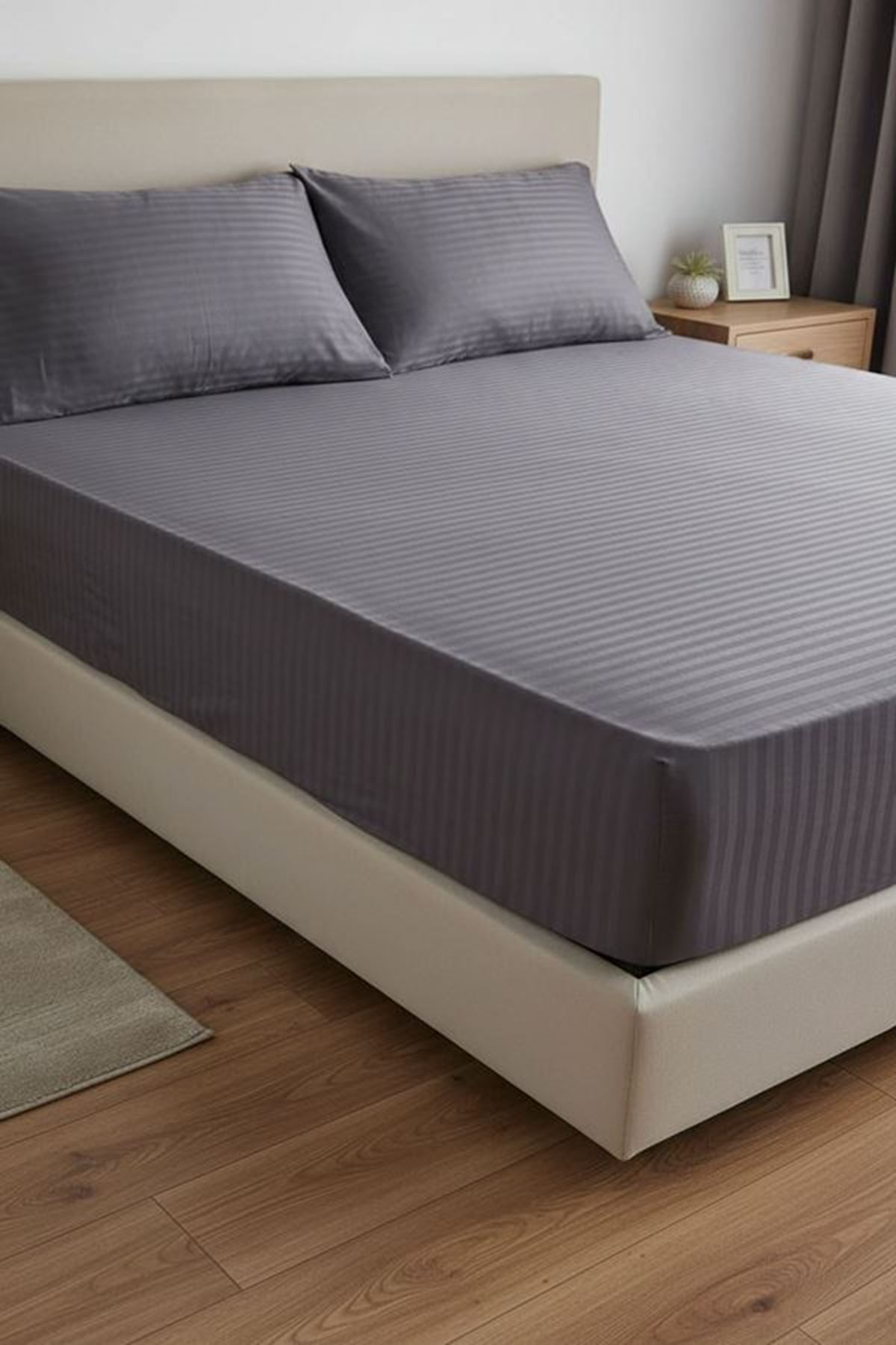 TEK KİŞİLİK SATEN LASTİKLİ ÇARŞAF TAKIMI ( 100X200 & 120X200 ) ANTRASİT