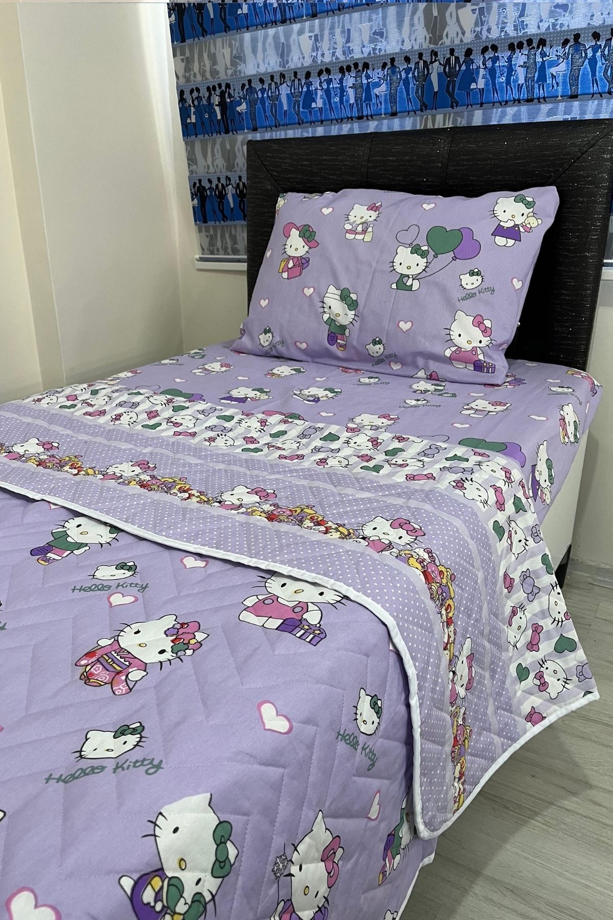 Kapitone Çok Amaçlı Pike Takımı Hello Kitty Lila