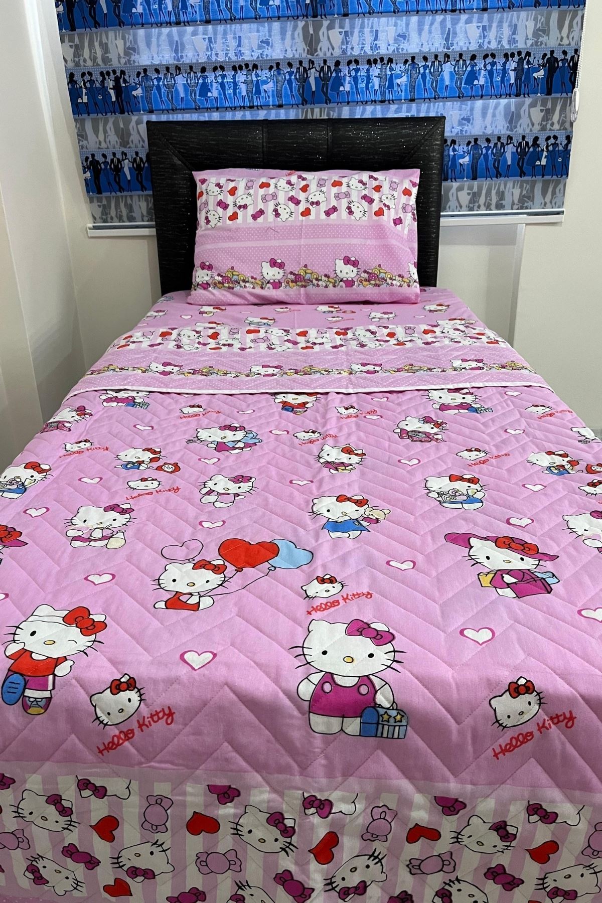 Tek Kişilik Kapitone Çok Amaçlı Pike Hello Kitty Pembe