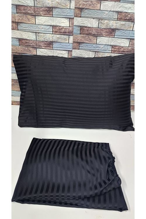 TEK KİŞİLİK SATEN LASTİKLİ ÇARŞAF TAKIMI ( 100X200 & 120X200 ) SİYAH