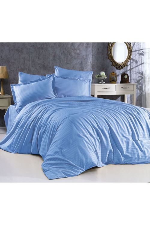 TEK KİŞİLİK SATEN LASTİKLİ ÇARŞAF TAKIMI ( 100X200 & 120X200 ) Mavi
