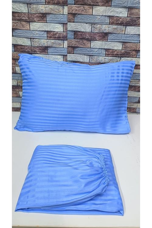 TEK KİŞİLİK SATEN LASTİKLİ ÇARŞAF TAKIMI ( 100X200 & 120X200 ) Mavi