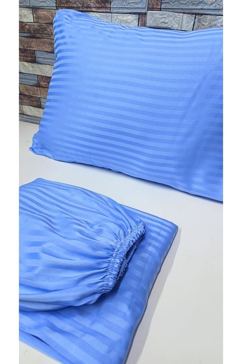 TEK KİŞİLİK SATEN LASTİKLİ ÇARŞAF TAKIMI ( 100X200 & 120X200 ) Mavi