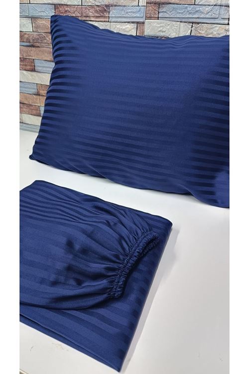 TEK KİŞİLİK SATEN LASTİKLİ ÇARŞAF TAKIMI ( 100X200 & 120X200 ) LACİVERT