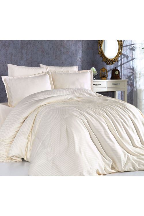 TEK KİŞİLİK SATEN LASTİKLİ ÇARŞAF TAKIMI ( 100X200 & 120X200 ) KREM