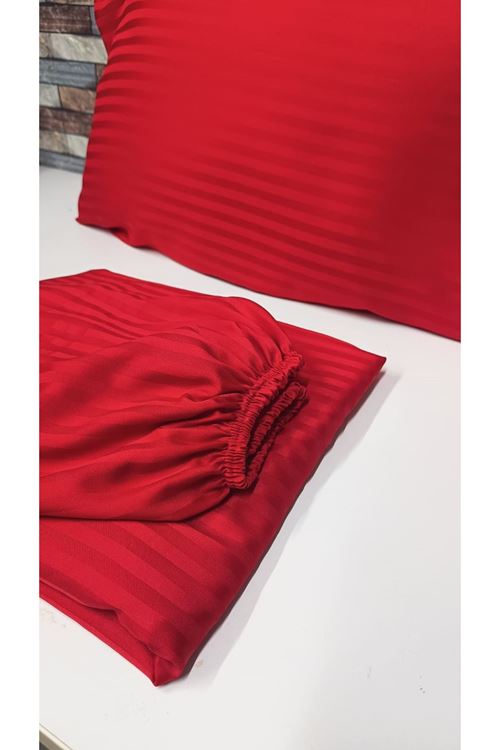 TEK KİŞİLİK SATEN LASTİKLİ ÇARŞAF TAKIMI ( 100X200 & 120X200 ) KIRMIZI