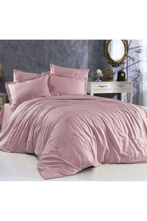 TEK KİŞİLİK SATEN LASTİKLİ ÇARŞAF TAKIMI ( 100X200 & 120X200 ) PUDRA