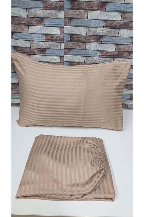 TEK KİŞİLİK SATEN LASTİKLİ ÇARŞAF TAKIMI ( 100X200 & 120X200 ) KAHVERENGİ