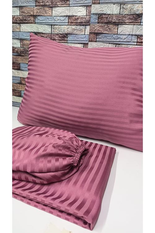 TEK KİŞİLİK SATEN LASTİKLİ ÇARŞAF TAKIMI ( 100X200 & 120X200 ) GÜLKURUSU