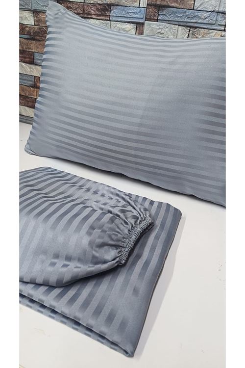 TEK KİŞİLİK SATEN LASTİKLİ ÇARŞAF TAKIMI ( 100X200 & 120X200 ) Gri