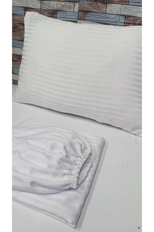 TEK KİŞİLİK SATEN LASTİKLİ ÇARŞAF TAKIMI ( 100X200 & 120X200 ) BEYAZ