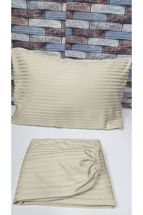 TEK KİŞİLİK SATEN LASTİKLİ ÇARŞAF TAKIMI ( 100X200 & 120X200 ) Bej