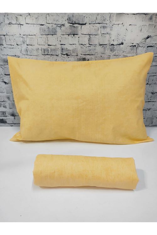 Ranforce Dokuma Lastikli Çarşaf Takımı Sarı