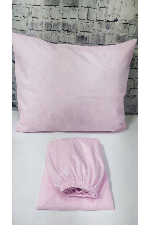 Ranforce Dokuma Lastikli Çarşaf Takımı Pembe