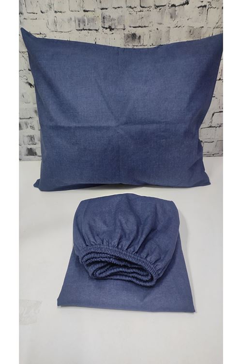 Ranforce Dokuma Lastikli Çarşaf Takımı Lacivert