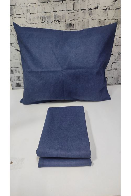 Ranforce Dokuma Lastikli Çarşaf Takımı Düz renk Lacivert