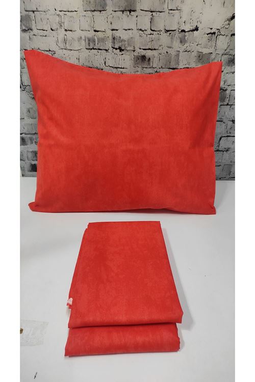 Ranforce Dokuma Lastikli Çarşaf Takımı Düz renk KIRMIZI