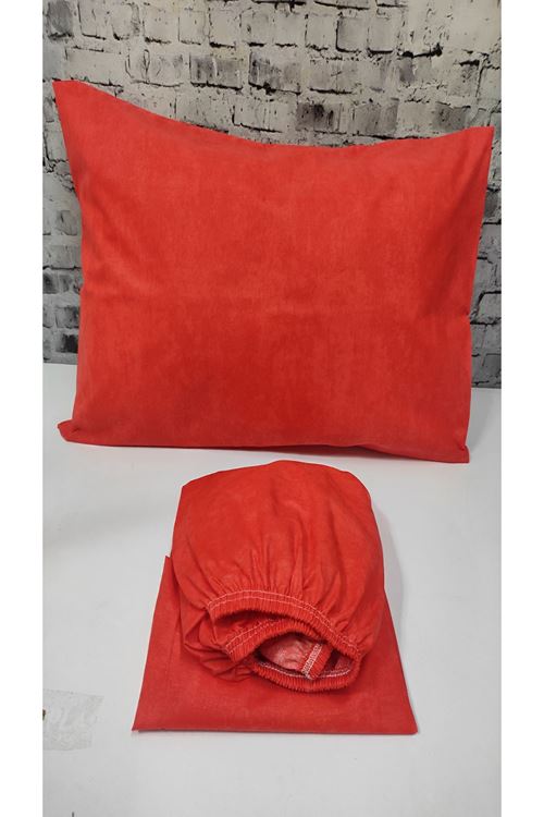 Ranforce Dokuma Lastikli Çarşaf Takımı Düz renk KIRMIZI