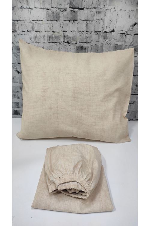 Ranforce Dokuma Lastikli Çarşaf Takımı Düz renk capicino