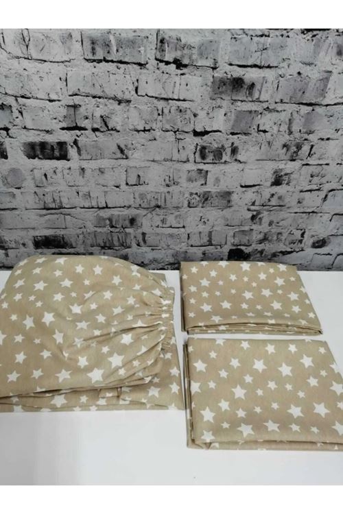 Ranforce Dokuma Lastikli Çarşaf Takımı BEJ