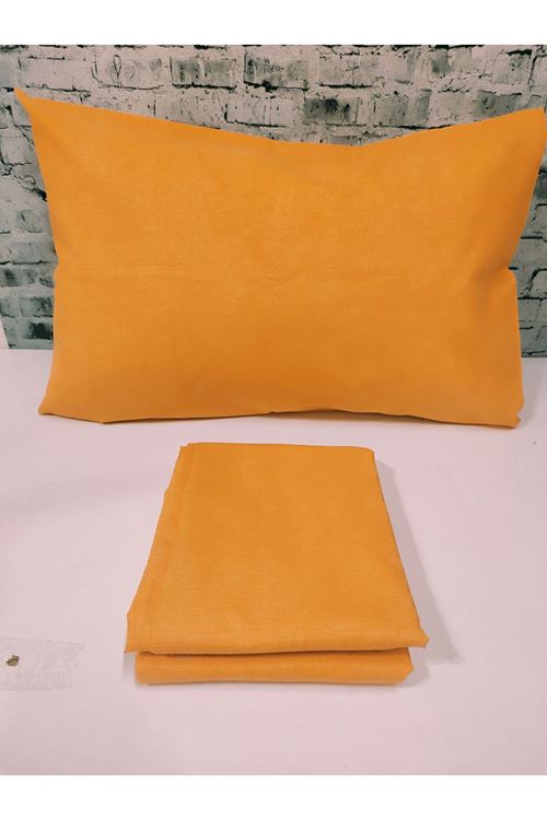 Tek Kişilik Ranforce Lastikli Çarşaf Turuncu