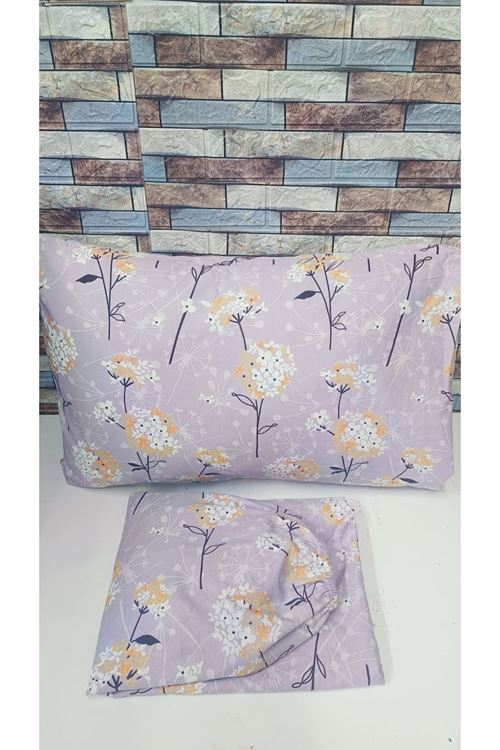 TEK KİŞİLİK PAMUKLU RANFORCE KUMAŞ LASTİKLİ ÇARŞAF TAKIMI LİLA