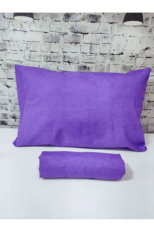 Pamuklu Tek Kişilik Düz Renk Lastikli Çarşaf Takımı MOR