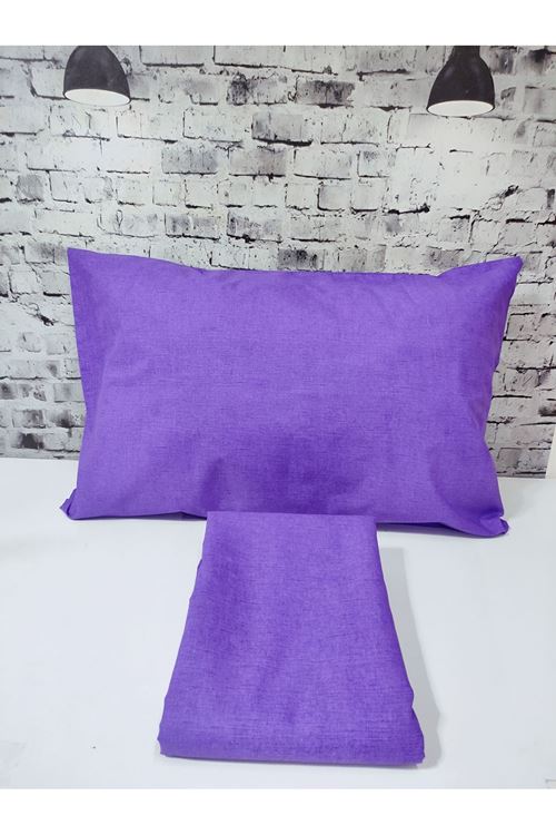 Pamuklu Tek Kişilik Düz Renk Lastikli Çarşaf Takımı MOR