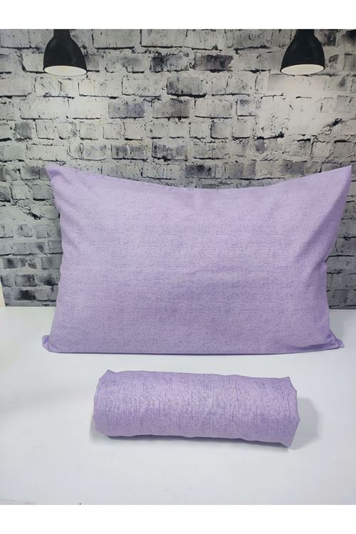 Pamuklu Tek Kişilik Düz Renk Lastikli Çarşaf Takımı LİLA