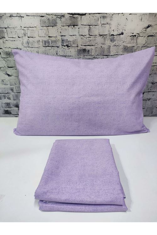 Pamuklu Tek Kişilik Düz Renk Lastikli Çarşaf Takımı LİLA