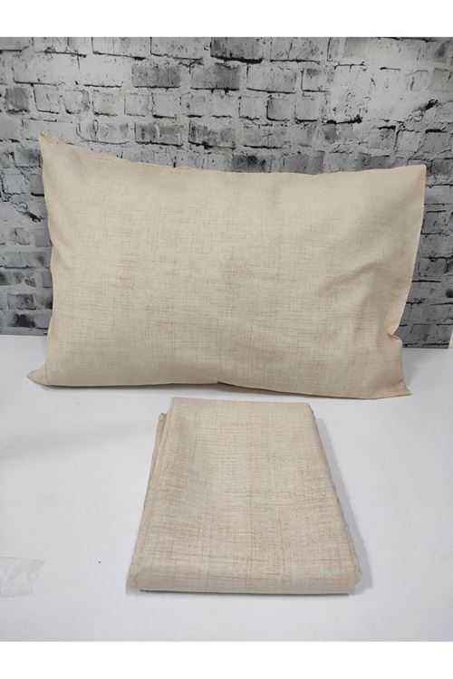 Pamuklu Tek Kişilik Düz Renk Lastikli Çarşaf Takımı KREM