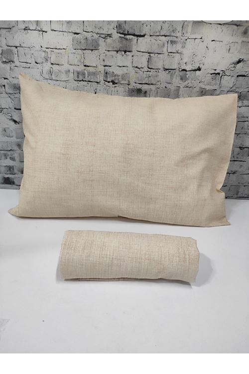 Pamuklu Tek Kişilik Düz Renk Lastikli Çarşaf Takımı KREM