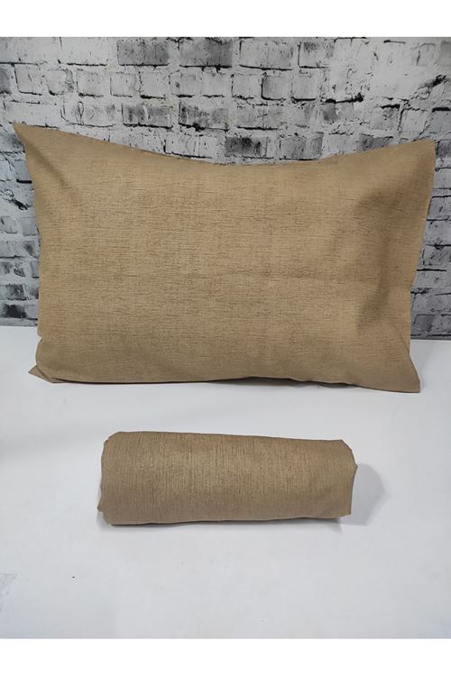 Pamuklu Tek Kişilik Düz Renk Lastikli Çarşaf Takımı KAHVERENGİ