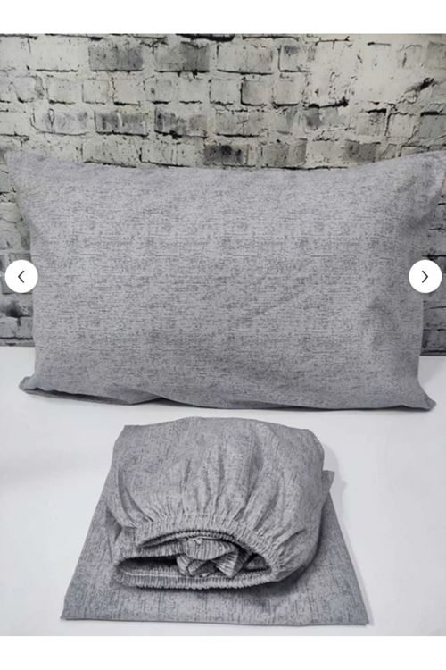 Pamuklu Tek Kişilik Düz Renk Lastikli Çarşaf Takımı GRİ