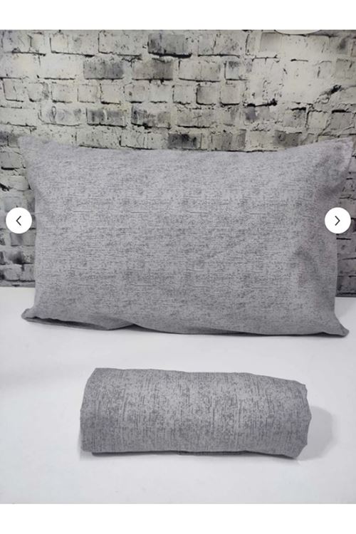 Pamuklu Tek Kişilik Düz Renk Lastikli Çarşaf Takımı GRİ