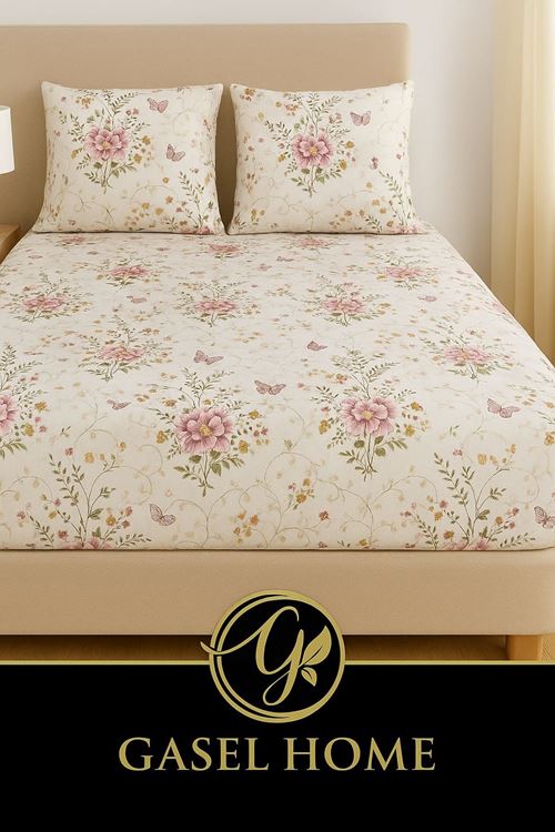 PAMUKLU RANFORCE KUMAŞ TEK KİŞİLİK LASTİKLİ ÇARŞAF TAKIMI (100X200 & 120X200) PEMBE