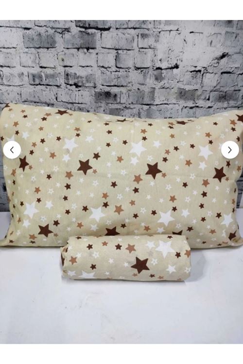 Pamuklu Kumaş Yıldız Desen Çift Kişilik Lastikli Çarşaf Takımı SOMON