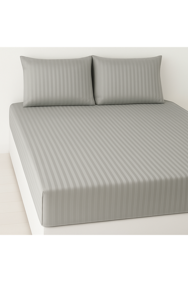 ÇİFT KİŞİLİK SATEN LASTİKLİ ÇARŞAF TAKIMI ( 160X200 & 180X200 ) GRİ