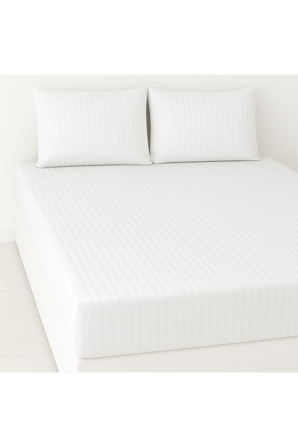 ÇİFT KİŞİLİK SATEN LASTİKLİ ÇARŞAF TAKIMI ( 160X200 & 180X200 ) BEYAZ