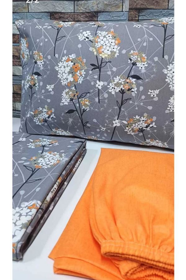 ÇİFT KİŞİLİK ÇARŞAFI LASTİKLİ PAMUKLU RANFORCE KUMAŞ NEVRESİM TAKIMI GRİ