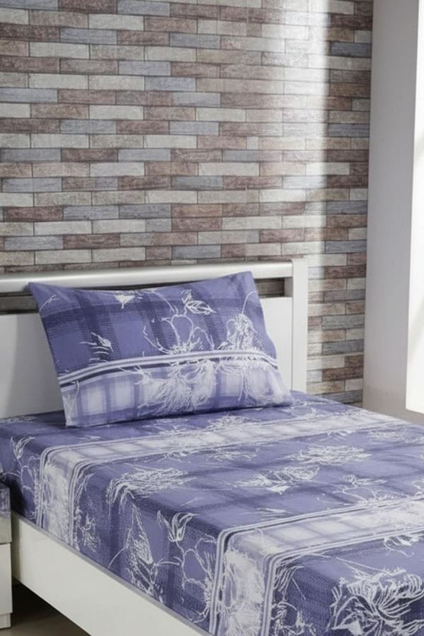 TEK KİŞİLİK PAMUKLU LASTİKLİ ÇARŞAF TAKIMI 100X200 & 120X200 MOR