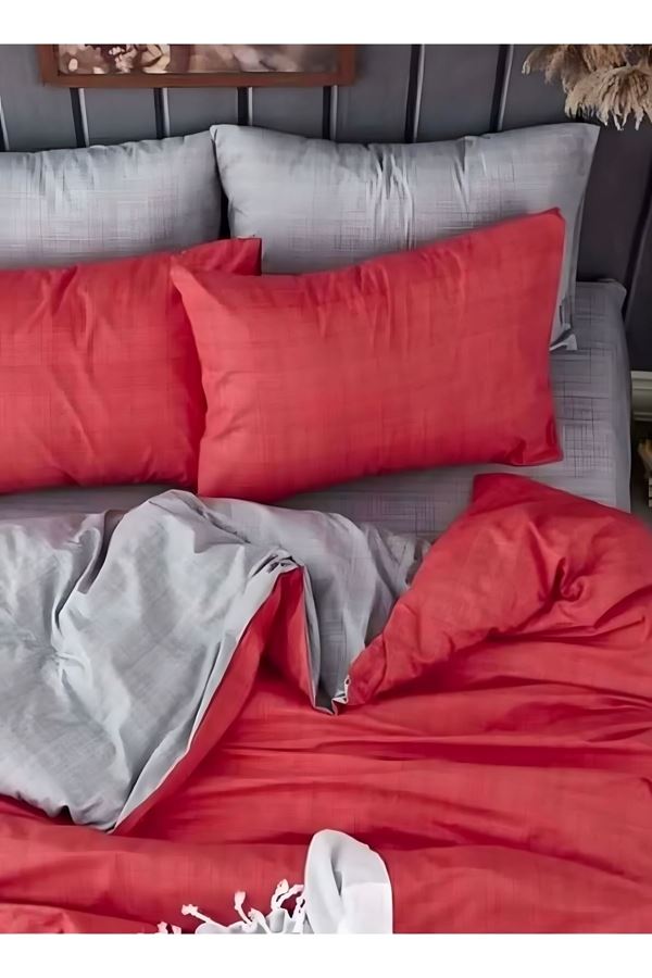 Pamuklu Tek Kişilik Çift Taraflı Nevresim Seti NARÇİÇEĞİ (çarşafsız)