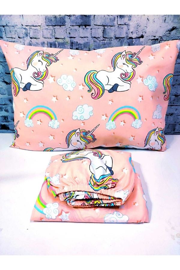 Unicorn Pamuklu Kumaş Lastikli Çarşaf Takımı SOMON