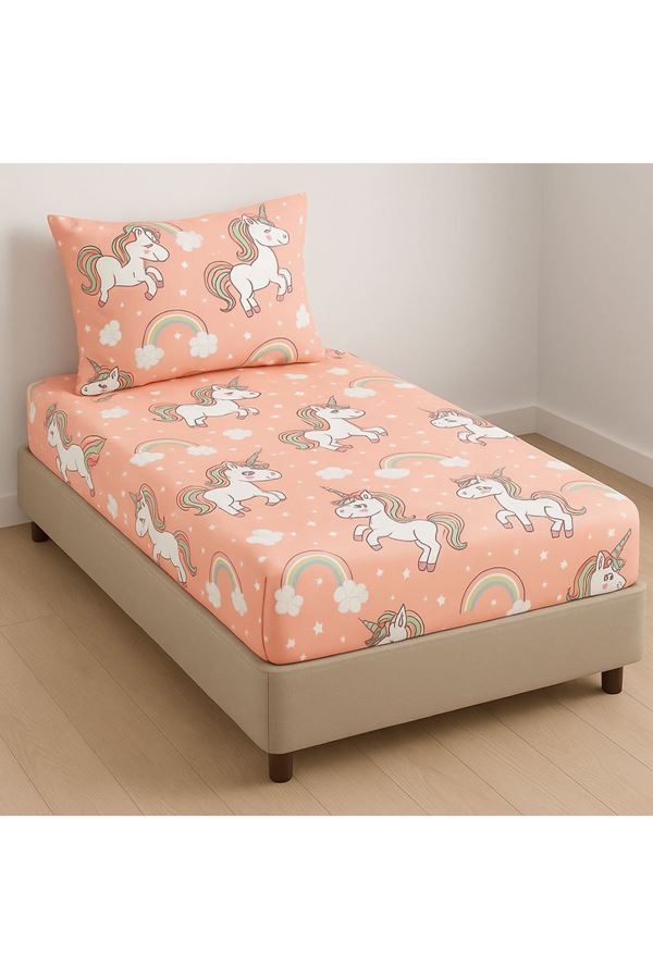Unicorn Pamuklu Kumaş Lastikli Çarşaf Takımı SOMON